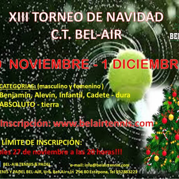 XIII TORNEO DE NAVIDAD CT BEL-AIR