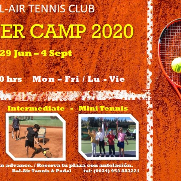SUMMER TENNIS CAMP 2020 / CAMPAMENTO DE TENIS DE VERANO