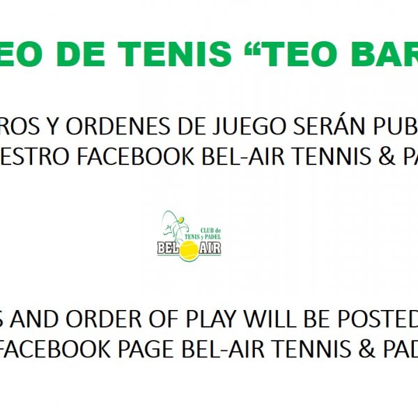 'TEO BARRIO 'TENNIS TOURNAMENT