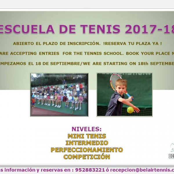 ESCUELA DE TENIS 2017-18