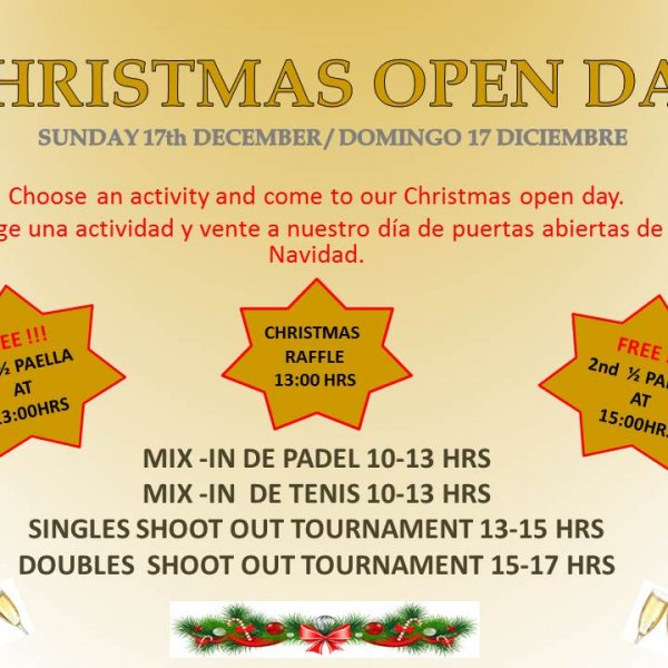 'CHRISTMAS OPEN DAY'